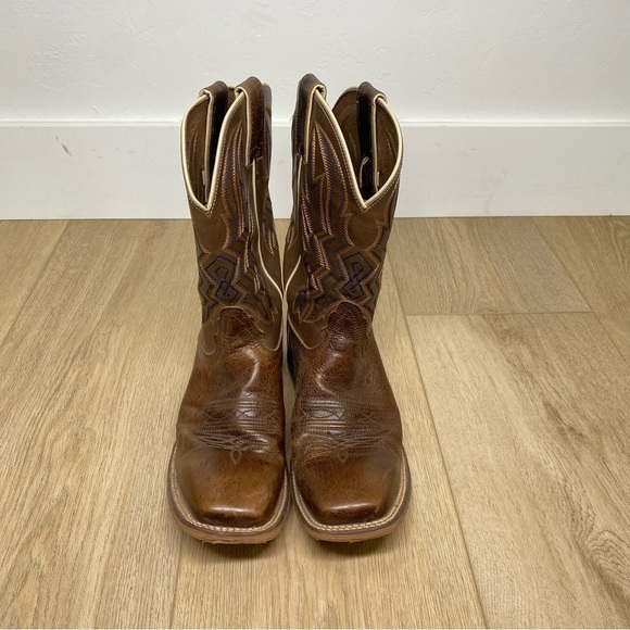 Nocona Deputy Brown Leather Square Toe Boots - Picture 4 of 8